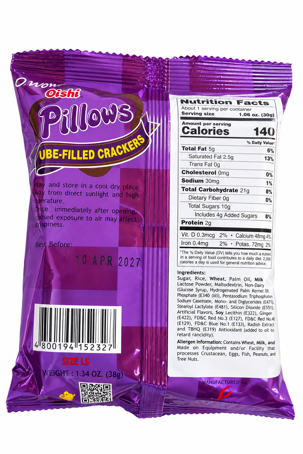 Oishi Pillows Ube Filled (small)