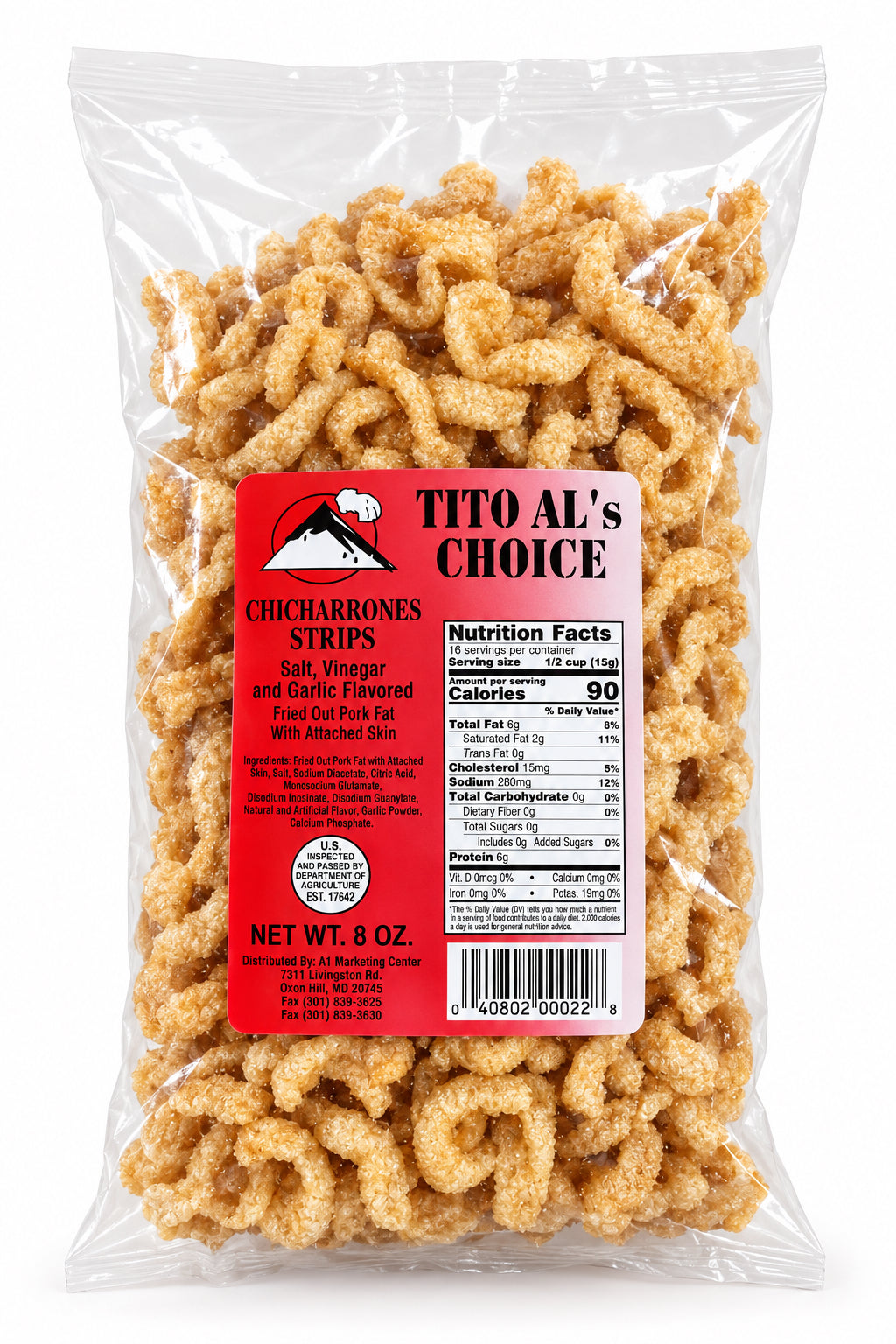 Tito Al’s Chicharones Strips (Big)- 8oz