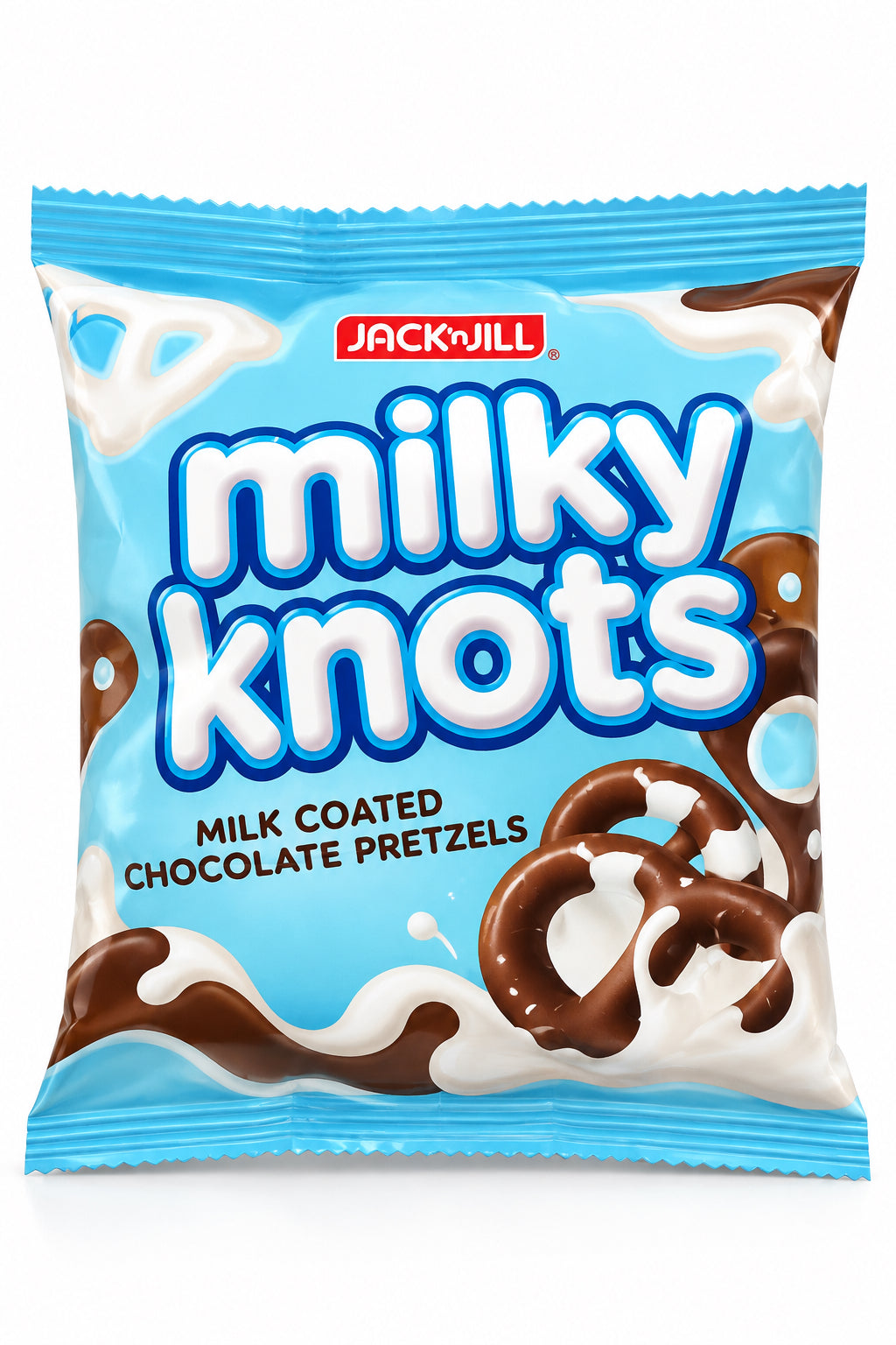 Jack & Jill milk and chocolate coated pretzels