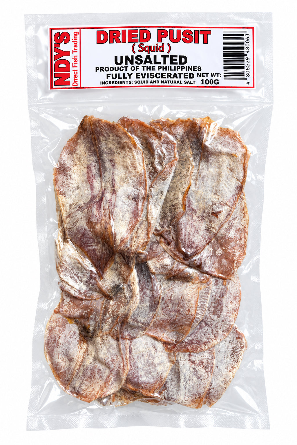 Inday’s Unsalted Dried Pusit/ Squid-100g
