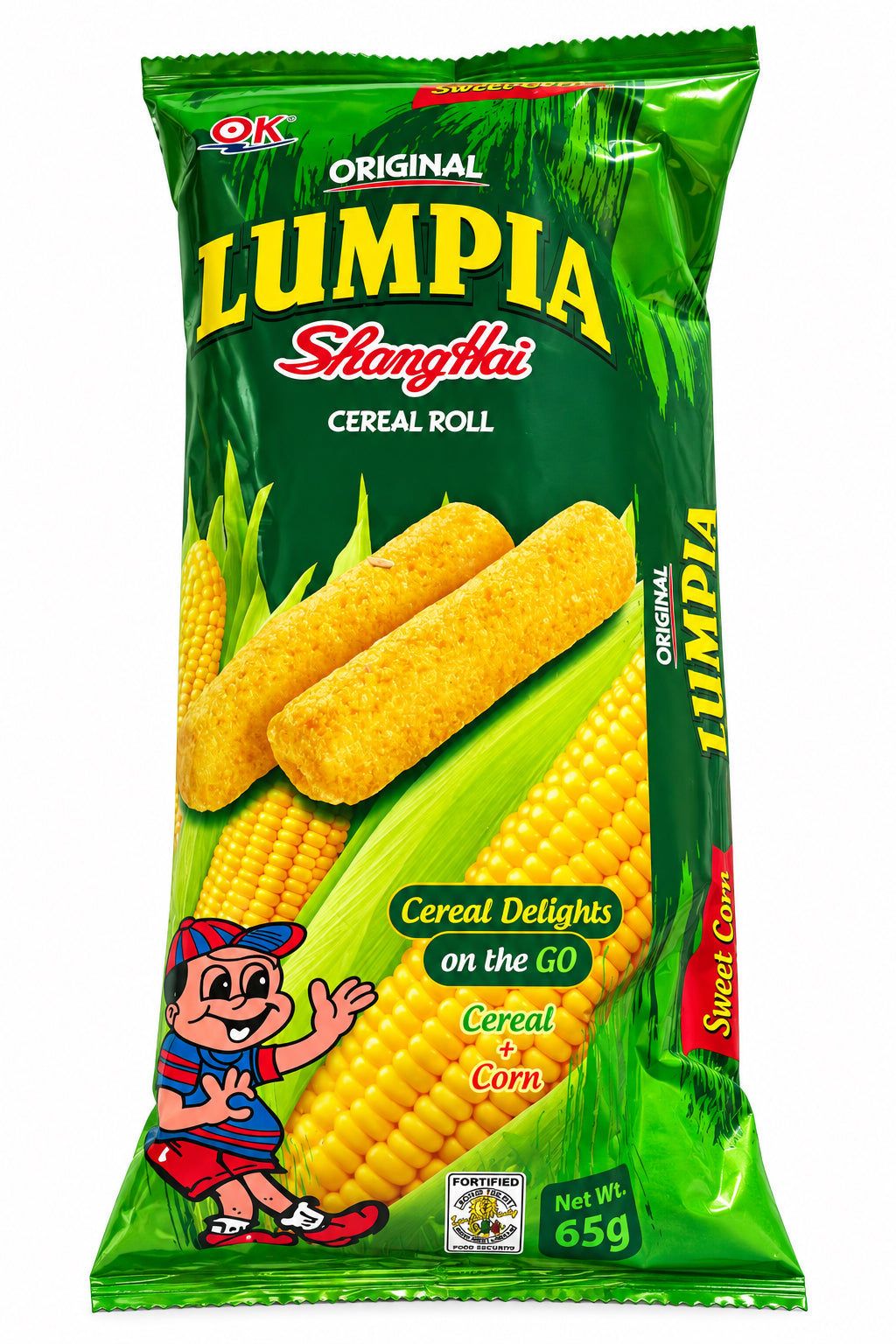 Ok Lumpia Shanghai Cereal Roll- 65g 4sachet per bag.